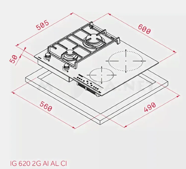 Комбинированная панель индукция + газ Teka TWIN IG 620 2G AI AL CI-1