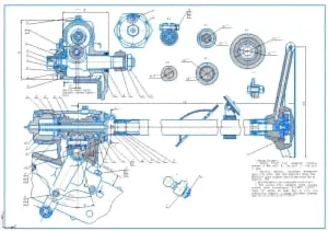 Рулевой механизм автомобиля ГАЗ-53 с деталировкой