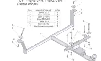 Фаркоп ГАЗ 3110 (ТСУ) арт. T-GAZ-08H