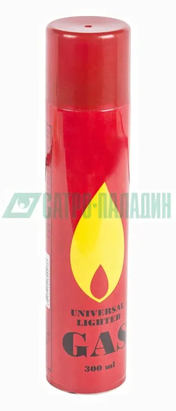 09-1428 ∙ Газ для зажигалок, металл. баллон 300 мл (с универсальным штоком) ∙ кратно 24 шт-0