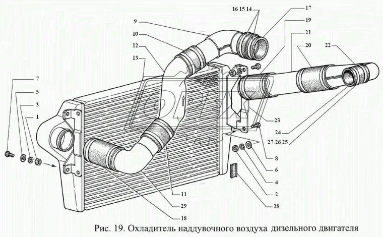 5424.1172074 Шланг (патрубок) ОНВ МБС ф70х80 L=75 охладителя наддувочного воздуха ГАЗ-3309, 66,33081 ВРТ