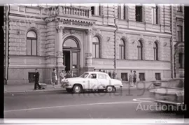 Автомобиль ГАЗ-21 Волга Свадьба Частный негатив Ленинград 1960-е годы СССР Транспорт